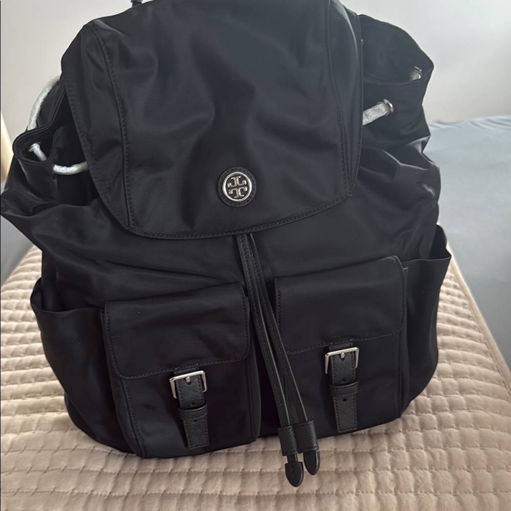 Tory Burch Black Nylon Backpack NWT
